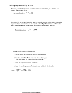 Solving Exponential Equations: