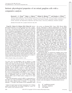 Intrinsic physiological properties of rat retinal ganglion cells with a