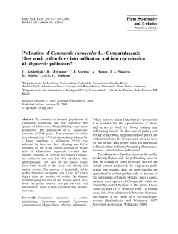 Pollination of Campanula rapunculus L. (Campanulaceae)