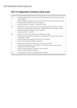 ISE III Independent listening rating scale