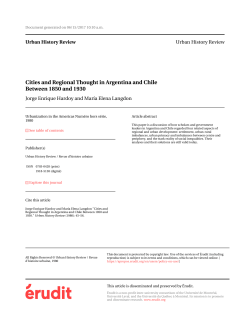 Cities and Regional Thought in Argentina and Chile Between 1850