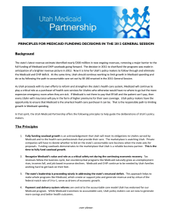 Principles for Medicaid Funding Decisions in the 2012 General