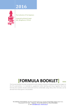 formula booklet - Institution of Fire Engineers