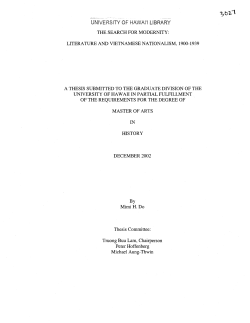 UNIVERSITY OF HAWAl`I LIBRARY