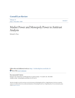 Market Power and Monopoly Power in Antitrust Analysis