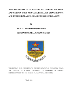 determination of platinum, palladium, rhodium and gold in ores and