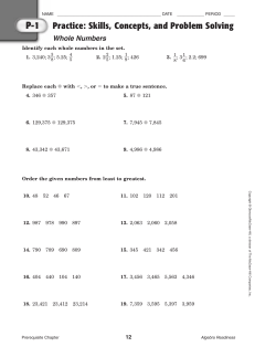 Practice: Skills, Concepts and Problem Solving