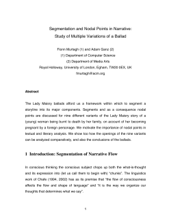 1 Introduction: Segmentation of Narrative Flow
