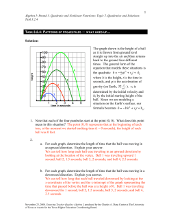 Patterns of Projectiles — What Goes Up