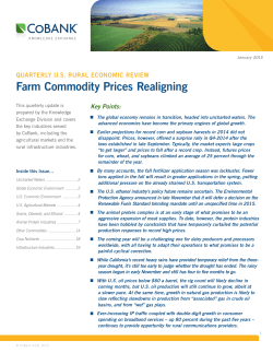 Farm Commodity Prices Realigning