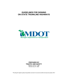 GUIDELINES FOR SIGNING ON STATE TRUNKLINE HIGHWAYS