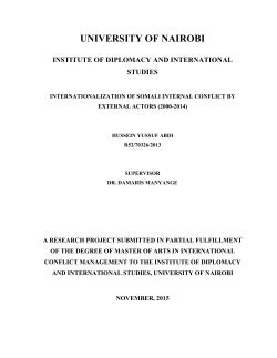 Internationalization of Somali internal conflict by external actors