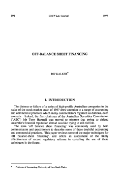 Off-Balance Sheet Financing