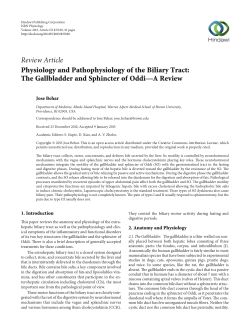 Physiology and Pathophysiology of the Biliary Tract: The