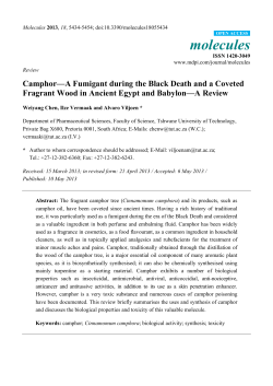 Camphor—A Fumigant during the Black Death and a Coveted