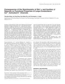 Consequences of the Stoichiometry of Slo1 and Auxiliary Subunits