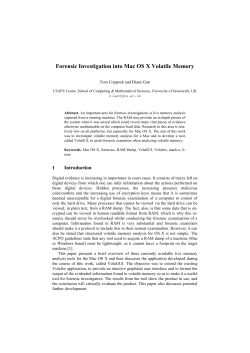 Forensic Investigation into Mac OS X Volatile Memory