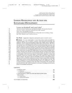 Linking Knowledge and Action for Sustainable Development