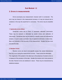 Errors in Measurements