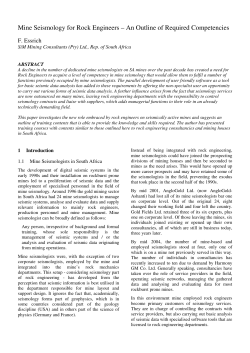 Mine Seismology for Rock Engineers
