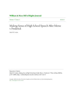 Making Sense of High School Speech After Morse v. Frederick
