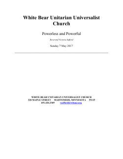 05-07-17-sermon - White Bear Unitarian Universalist