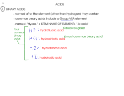 ACIDS BINARY ACIDS - Chemistry Information Site