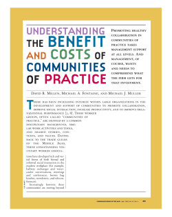 Understanding the Benefit and Costs of