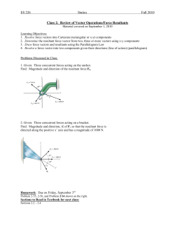 ES 226 Statics Fall 2010 Class 2: Review of