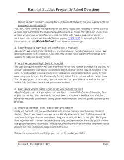 FAQ`s - Barn Cat Buddies