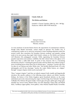 RBL 06/2011 Cimok, Fatih, ed. The Hittites and Hattusa Istanbul: A