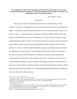The Application of the Fourth Amendment in the School Context May