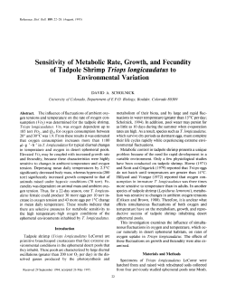 of Tadpole Shrimp Triops Zongicaudatus to
