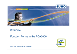 Function forms in the PCA3000 - 2012-08-20