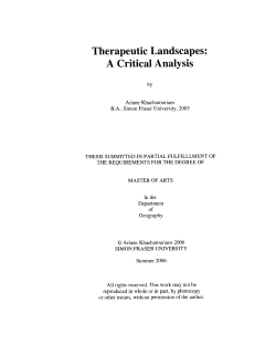 Therapeutic Landscapes: A Critical Analysis