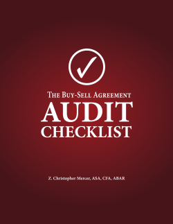 The Buy-Sell Agreement Audit Checklist