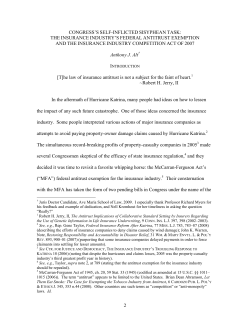 the insurance industry`s federal antitrust exemption and