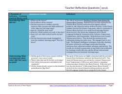 Chinese Moon Festival Teacher Reflection