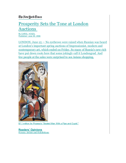 Prosperity Sets the Tone at London Auctions