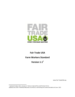 Fair Trade USA Farm Workers Standard Version 1.1