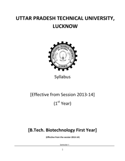 B.Tech. (Biotechnology) 1st year Syllabus