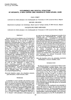 occurrence and crystal structure of kipushite, a new copper