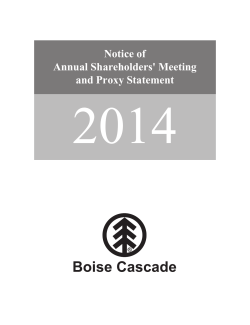 Notice of Annual Shareholders` Meeting and Proxy