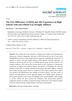 The GSA Difference: LGBTQ and Ally Experiences in High Schools