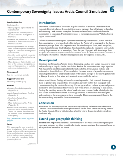 Contemporary Sovereignty Issues: Arctic