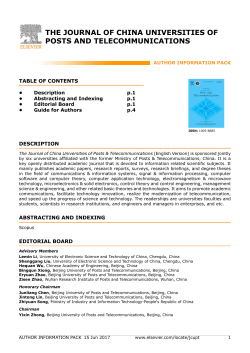 the journal of china universities of posts and telecommunications