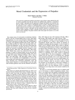 Moral Credentials and the Expression of Prejudice