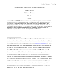 Does Menstruation Explain Gender Gaps in Work Absenteeism?