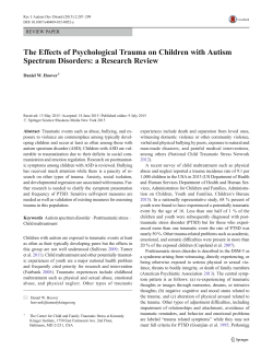 The Effects of Psychological Trauma on Children with Autism