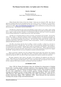 The Human Security Index: An Update and a New Release